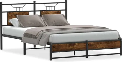 Zdjęcie produktu dla vidaXL Rama łóżka bez materaca dąb wędzony 150x200 cm materiał drewnopochodny
