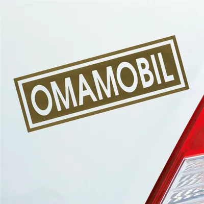 Produktbild von Auto Aufkleber Omamobil Oma Opa Enkel Familie Liebe 15x5 cm Gold Sticker Heckscheibenaufkleber