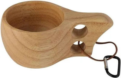Gummiholz Doppel-Loch KUKSA Kaffeetasse - Kreative Holztrinkbecher für Kaffee und Wasser