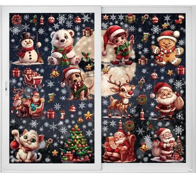 Productafbeelding van Kerststickers: 171 stuks, met afbeeldingen van de Kerstman, rendieren en kerstmotieven