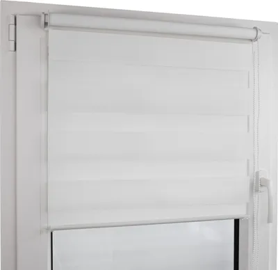 Produktbild von Deco4Me Doppelrollo Klemmfix ohne Bohren – Duo Rollo mit Kettenzug, lichtdurchlässig & blickdicht – 130 x 200 cm, Weiß
