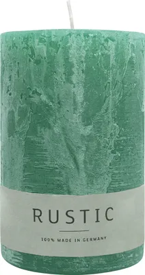 Produktbild von Stumpenkerze aus Paraffin, Smaragd, Rustic, WENZEL, 110/70 mm, Brenndauer ca. 51h, selbstverlöschend