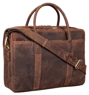 Produktbild von Benthill Laptoptasche Echt-Leder I Leder Umhängetasche für Laptop I Aktentasche für Notebook I Damen und Herren Tasche I Notebooktasche