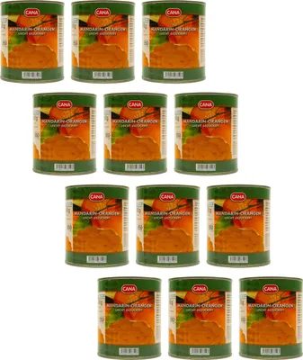 Produktbild von CANA Mandarin-Orangen geschält kernlos 12 Dosen Füllm 800g ATG 480g