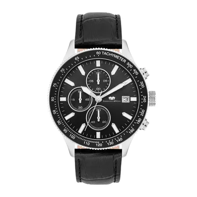 Produktbild von Rhodenwald   Söhne Armband-Uhr Karthago II Silber Echtleder Schwarz 10010402