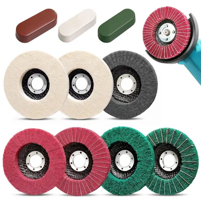 Schleif- und Polierscheiben-Set 115 mm, 10-teilig