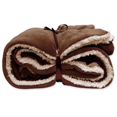 Imagen del producto de Manta Unyqoos® Kuscheldecke Plaid Lars – suave por ambas caras, color marrón chocolate con interior color crema, 150 x 200 cm, 100% poliéster, lavable a máquina