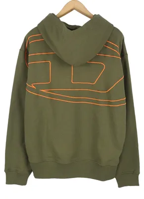 Image de Diesel S-macs-hood-megoval-d Men Hoodiekhaki Green Kangaroo Pocket Rrp250
