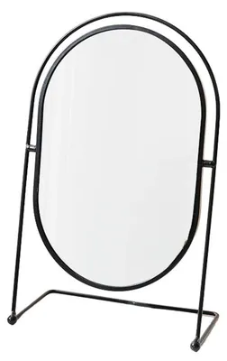 Image de Miroir de table UNIQ Oval Lux - Élégant miroir de maquillage noir