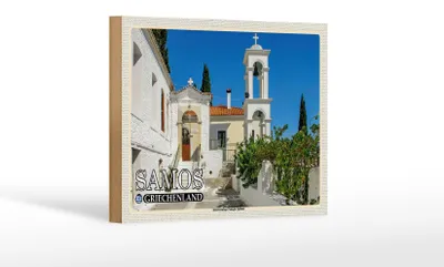 Produktbild von Holzschild Reise 18x12 cm Samos Griechenland Klosteranlage Panagia
