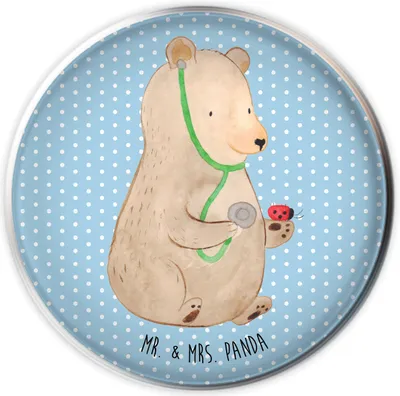 Produktbild von Mr. & Mrs. Panda Stöpsel Bär Arzt - Blau Pastell - Geschenk, Professor, Waschbecken, Ablaufgarnitur, Abflussstopfen, Doktor, Teddybär, Abfluss-Stopfen, waschbeckenstöpsel