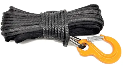 Produktbild von Windenseil Black AIR119 mit Haken 3,5t 6mm Seil Zugseil Kunststoffseil Seilwinde Abschleppseil