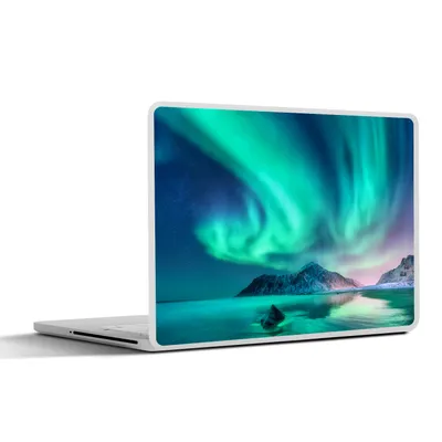 Produktbild von MuchoWow® Laptop Aufkleber Sticker Cover Nordlichter - Sterne - Landschaft - Norwegen 32.5x23.5 cm - Sticker für Laptop - Selbstklebend