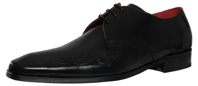 Produktbild von Jeffery West Polierte Leder Brogue Schuhe, Schwarz 41 EU