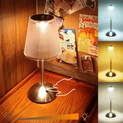 Produktbild von Kabellose Tischlampe, 4000mAh wiederaufladbare batteriebetriebene Lampe, 3 Farbmodi und stufenlos dimmbare LED Touch Lampe, tragbare Retro Metall-Nach