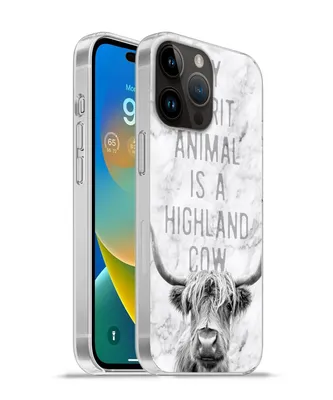 Produktbild von MuchoWow® Handyhülle Schutzhülle Hülle für Apple iPhone 14 Pro Max Schottischer Highlander - Marmor - Zitat Silikon Softcase Handy Hülle - Hardcover