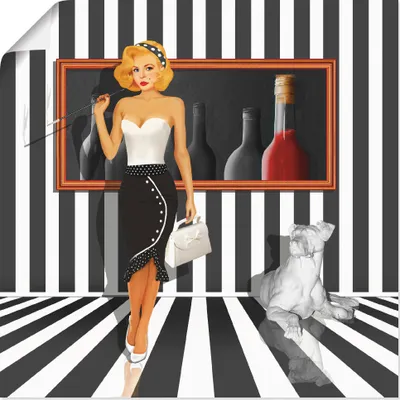 Produktbild von ARTland Poster Das Damenquartett 4 Schwarz-Weiss Größe: 70x70 cm