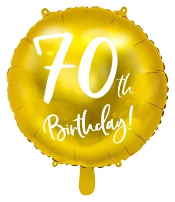 Produktbild von 18"/Ø45cm Folienballon "70th Birthday" | Gold
