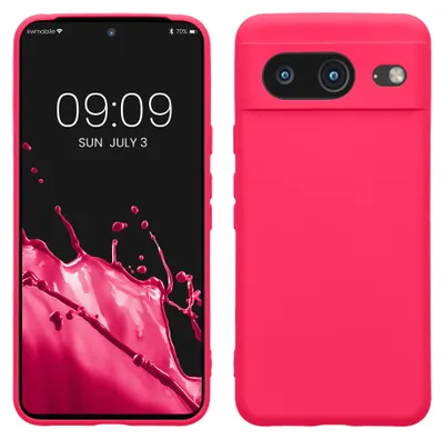 Produktbild von kwmobile Slim Case kompatibel mit Google Pixel 8 Hülle - Handyhülle aus Silikon in Neon Pink