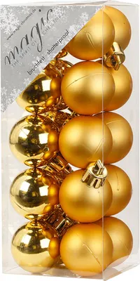 Produktbild von Weihnachtskugeln Gold | Ø 3 cm | 20 Stück | bruchsicher | Glänzend & matt