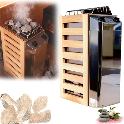 Obrázok produktu pre Sauna s elektrickým ohrevom, prenosná, 3,6 kW, z nehrdzavejúcej ocele, s vnútorným ovládaním, vhodná na vnútorné aj vonkajšie použitie, s časovačom na 3 hodiny a digitálnym displejom