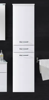 Produktbild von S Bad Hochschrank Splash BHT ca. 40x160x35 cm Weiß / Weiß hochglanz
