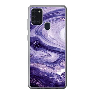 Produktbild von MuchoWow® Handyhülle Schutzhülle Hülle für Samsung Galaxy A21s Marmor - Naturstein - Glitzer Silikon Softcase Handy Hülle - Hartschale