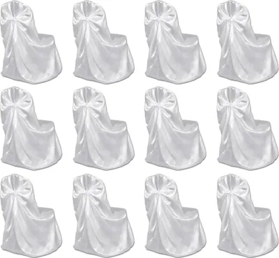 Produktbild von The Living Store Stuhlhussen für Hochzeit Bankett 12 Stk. Weiß