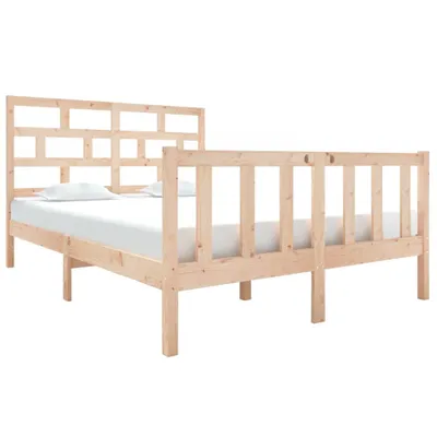 Image de vidaXL Lit en bois massif pin 135x190 cm
