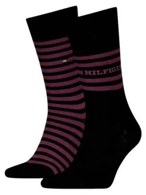 Image de Tommy Hilfiger - Chaussettes pour homme, coton (lot de 2) NA1113 (44,5 EU - 47 EU) (noir)