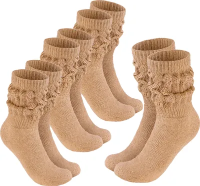 Image de Chaussettes BRUBAKER Slouch - Chaussettes de sport pour femmes, beige, taille 39-42, 4 paires