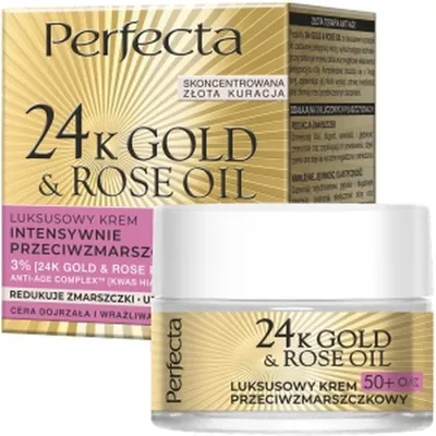 Image de Perfecta 24K Gold & Rose Oil Luxury anti-wrinkle day & night cream 50+, 50ml