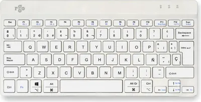 Produktbild von R-Go Tools Ergonomische Tastatur R-Go Compact Break, kompakte Tastatur mit Pausensoftware, QWERTY (ES), Bluetooth, Weiß, Kabellos, Bluetooth, Scherenschalter, QWERTY, Weiß