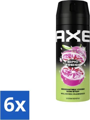 Produktbild von AX - Deodorant Spray - Epic Fresh - Zitrus & Minze - Ultra Fresh - 150 ml - Vorteilspack - 6 Stücke