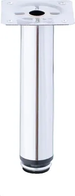 Produktbild von Chrom Möbelbein aus Metall, höhenverstellbar, Ø 3 cm, 15 cm hoch, zum Schrauben