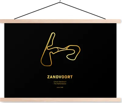 Produktbild von MuchoWow® Textilposter F1 - Zandvoort - Rennstrecke 60x40 cm mit holzfarbenen Rahmen - Bilder