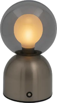 Image de Luxus Europe - Lampe de table tactile Lina argentée - Lampe de table LED sans fil pour intérieur – Rechargeable par USB-C
