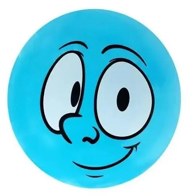 Produktbild von PVC-Ball 230 mm – Blaues Smiley-Gesicht – Artyk