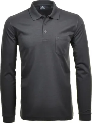 Ragman H-Polo 1/1 Arm Polo LA uni Soft-Knit in grau