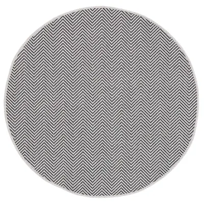 Produktbild von In- und Outdoor Teppich Boho Rund Beige Flachgewebeteppich Ø 120 cm | Moderner Teppich Wetterfest für Balkon, Terasse, Garten, Wohn- und Schlafzimmer