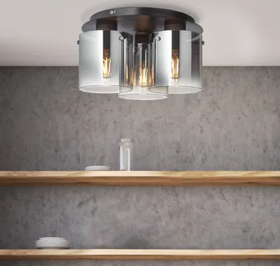 Produktbild von BRILLIANT Deckenleuchte Beth | dekorative Deckenlampe |  Ø 35 cm | Glas Metall | Schwarz rauchglas | 3x E27 max. 60 W