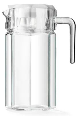 Image de Carafe en verre pour l'eau et le jus - 1,5 litre - Avec anse - Avec couvercle