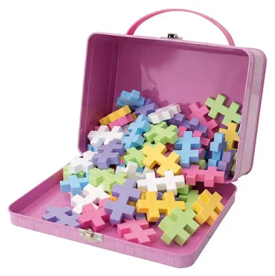Obrázok produktu pre Plus Plus Bloky Veľký Kovový Ružový Kufor 70 Elements 3275 Dante