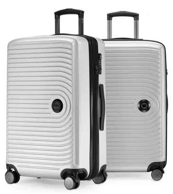 Image de HAUPTSTADTKOFFER - Mitte - Lot de 2 valises à coque dure de taille moyenne Trolleys avec soufflet extensible Trolley de voyage,blanc mat