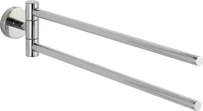Obrázok produktu pre Držiak na uteráky Unyqoos® s 2 nastaviteľnými ramenami – lesklá nehrdzavejúca oceľ, montáž na stenu, 5,5 cm × 9 cm × 43 cm, pre kúpeľňu