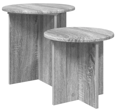 Immagine prodotto di vidaXL Set di tavolini laterali, 2 pezzi, Grigio Sonoma, Ø 45 x 45 cm