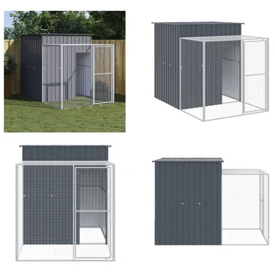 Obrázok produktu pre vidaXL Klietka pre kurčatá s výbehom antracit 165x251x181 cm Pozinkovaná oceľ - Klietka pre kurčatá - Klietky pre kurčatá - Kurník - Výbeh pre kurčatá
