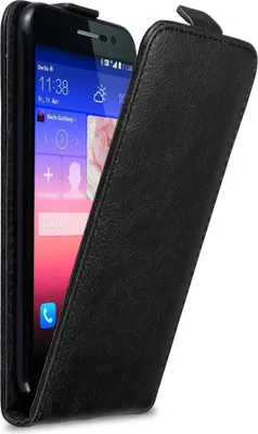 Produktbild von Cadorabo Hülle für Huawei ASCEND P7 Schutz Hülle in Schwarz Flip Etui Handyhülle Case Cover