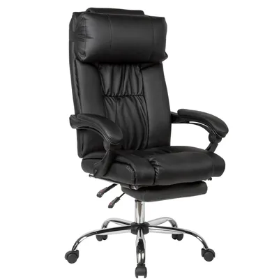 Produktbild von AMSTYLE Drehstuhl Stoff Schwarz Chefsessel Schreibtischstuhl Kunstleder 110 kg
