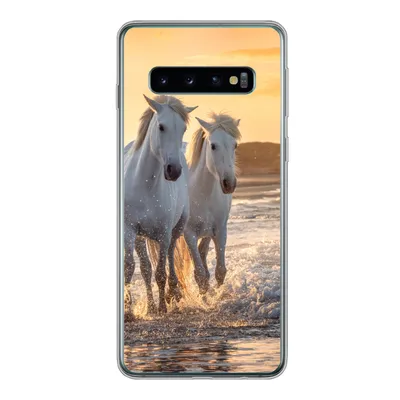 Produktbild von MuchoWow® Handyhülle Schutzhülle Hülle für Samsung Galaxy S10 Pferde - Wasser - Strand - Tiere Silikon Softcase Handy Hülle - Handytasche